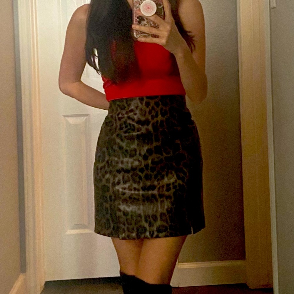Faux leather skirt